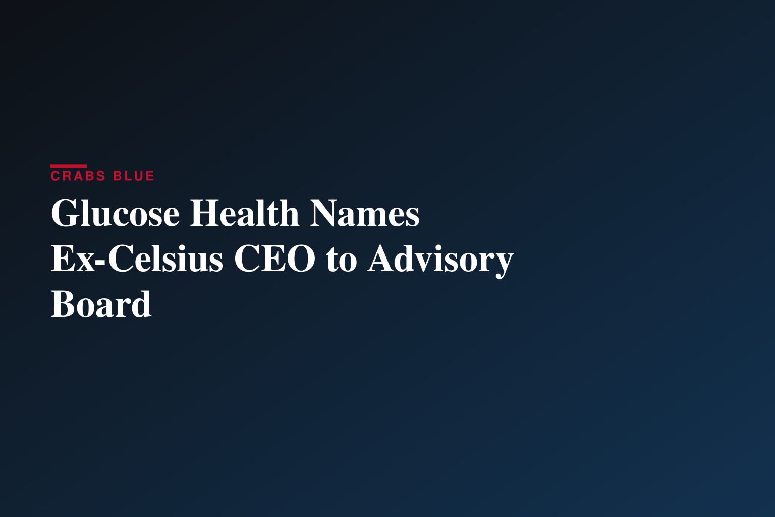 Glucose Health, Inc. (GLUC) Appoints Gerry David as Chairman of Strategic Advisory Board of Directors